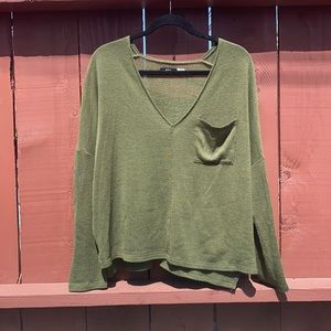 Urban Outfitters Green V-neck Sweater